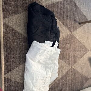 Black and White Linen shorts